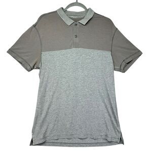 Lululemon Polo Shirt Men's Extra Small Gray Short Sleeve Two Tone Color Block